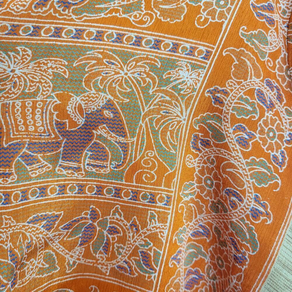 BAIZAAR 100% Silk Wrap Top with Bell Sleeves - Picture 5 of 8